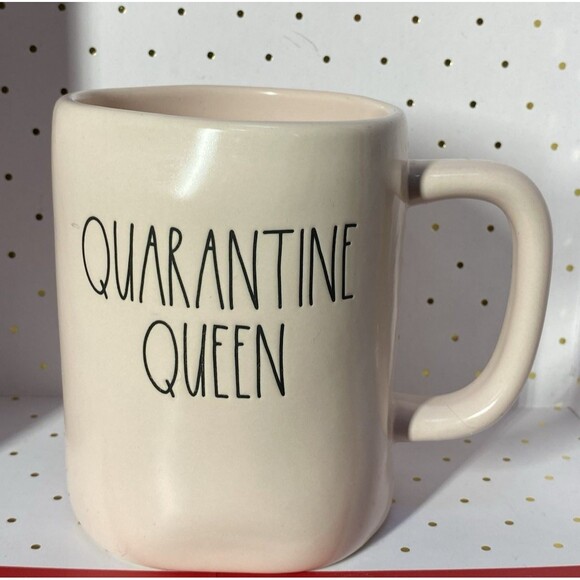 Rae Dunn Artisan Collection Quarantine Queen Pink Salmon Coffee Mug Cup Decor - Picture 1 of 8